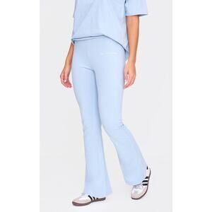 PRETTY LITTLE THING Womens Pale Blue Printed Flared Trouser Pants Size 6